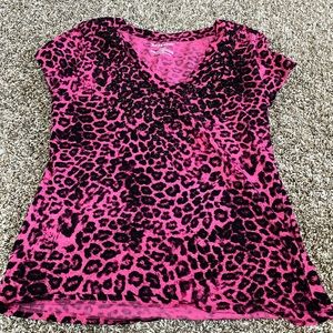 Leopard print bling tee shirt
